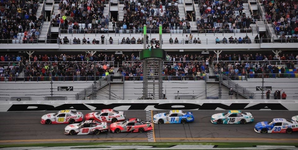 The green flag drops on the field for the Xfinity Series Beef. It's What's for Dinner. 300 on Saturday at Daytona International Speedway.