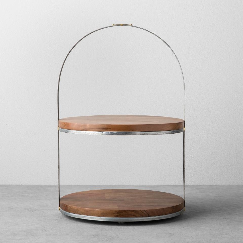 2-Tier Wood & Metal Cake Stand (Photo: Target)