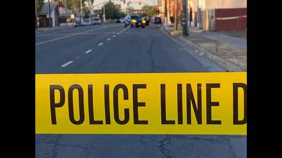 Detectives were investigating a fatal shooting on Fresno Street north of Belmont Avenue in Fresno on Thursday, May 11, 2023.