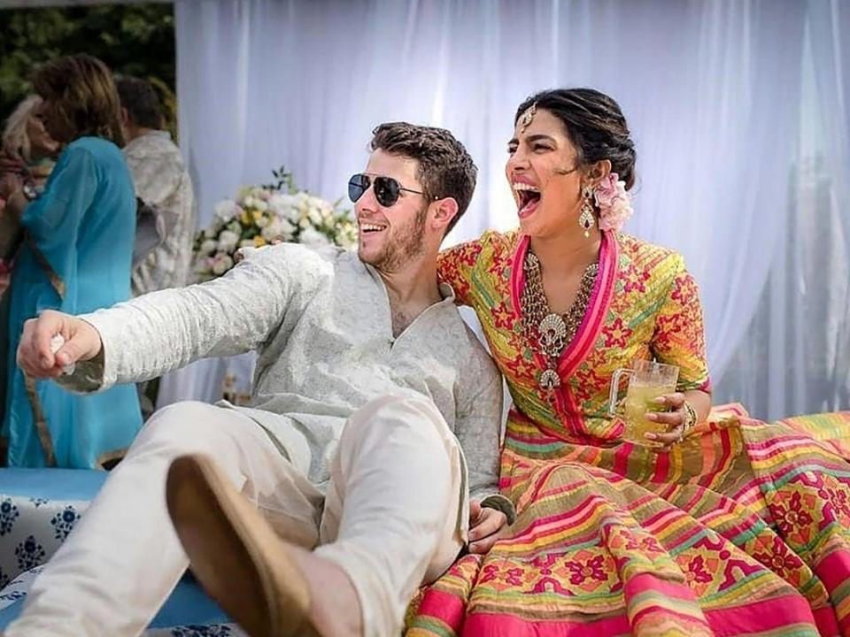 Nick Jonas and Priyanka Chopra celebrate their wedding in Jodphur, India (AFP/Getty Images)