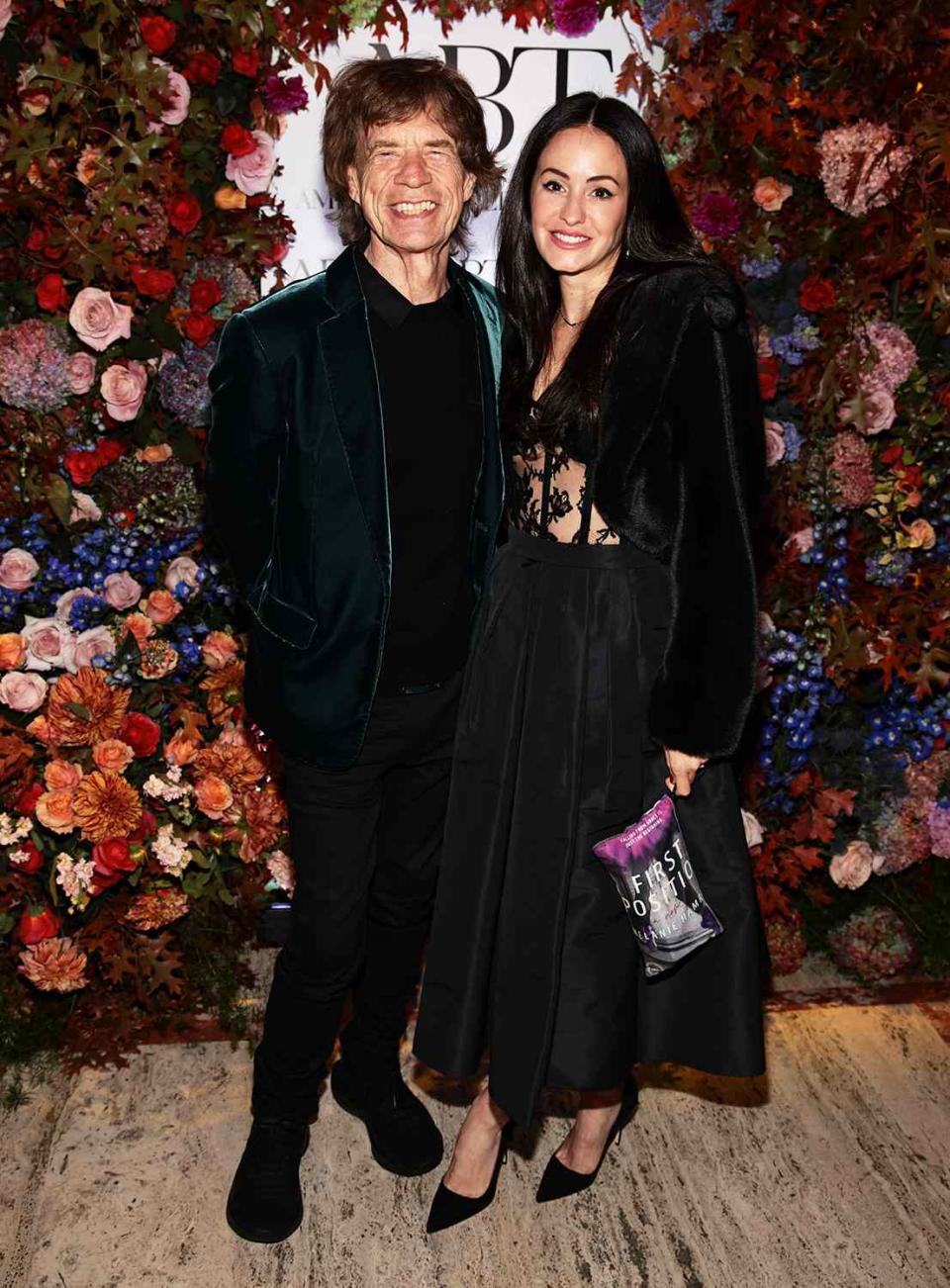 <p>Dimitrios Kambouris/Getty</p> Mick Jagger and Melanie Hamrick attend the American Ballet Theatre Fall Gala at David H. Koch Theater at Lincoln Center in October 2023 in New York City