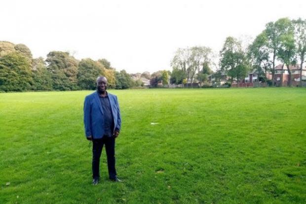 Halted: Plans for a new school on Captains Clough playing field have been halted thanks to objections from local campaigners like Sorie Sesay