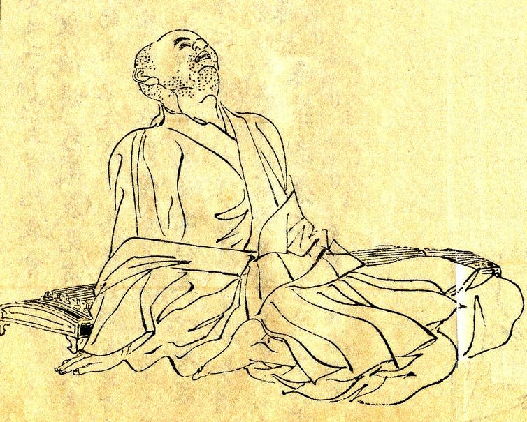 Japanese illustration of the scholar Kamo no Chomei.