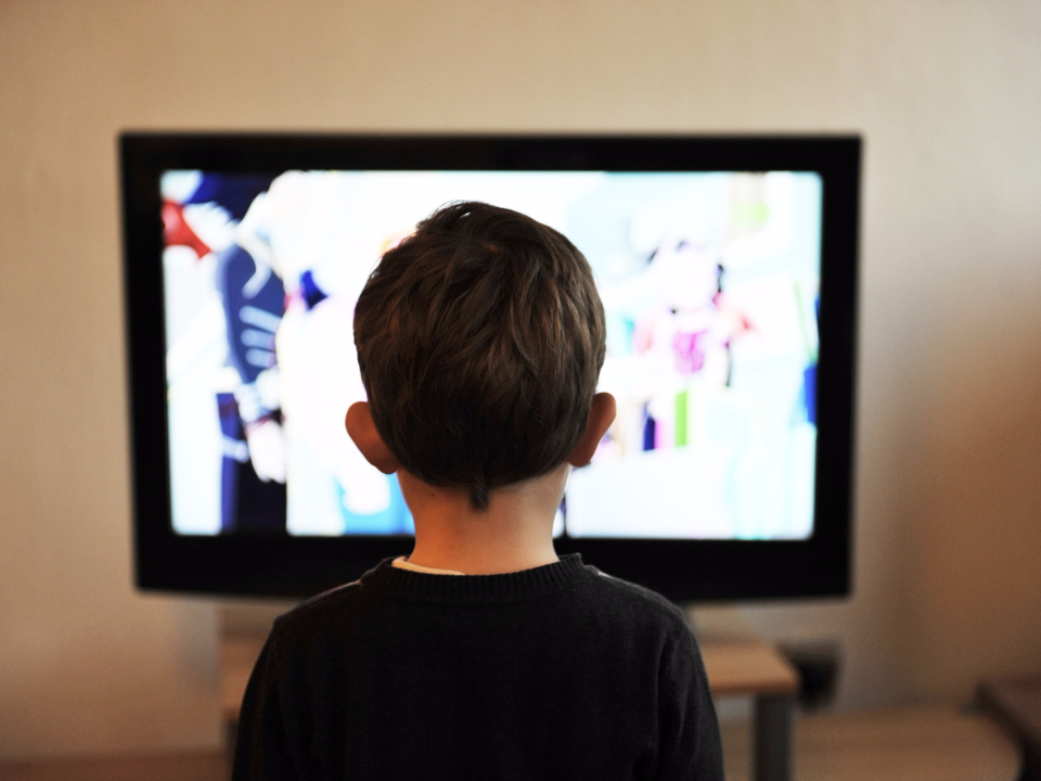 Child watching tv