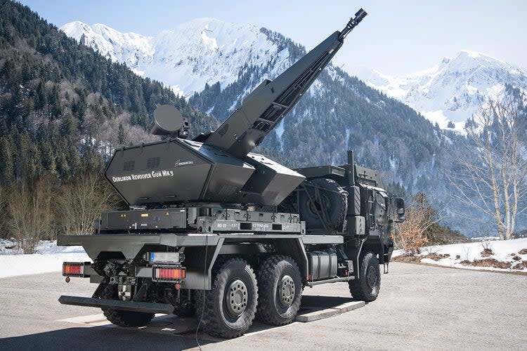 The Rheinmetall Skynex air defense system. <em>Rheinmetall</em>