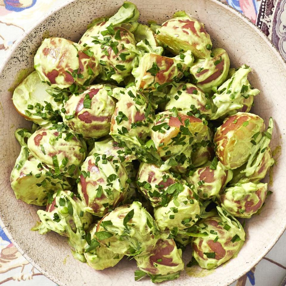 <p>This bright green side is sure to pop at your July Fourth cookout. Don’t skimp out on the celery bits, they add a nice crunch to the otherwise creamy potato salad. </p><p><a href="https://www.thepioneerwoman.com/food-cooking/recipes/a35952688/green-goddess-potato-salad/" rel="nofollow noopener" target="_blank" data-ylk="slk:Get the recipe.;elm:context_link;itc:0;sec:content-canvas" class="link "><strong>Get the recipe. </strong></a></p><p><a class="link " href="https://go.redirectingat.com?id=74968X1596630&url=https%3A%2F%2Fwww.walmart.com%2Fsearch%2F%3Fquery%3Dstock%2Bpots&sref=https%3A%2F%2Fwww.thepioneerwoman.com%2Ffood-cooking%2Fmeals-menus%2Fg36353420%2Ffourth-of-july-side-dishes%2F" rel="nofollow noopener" target="_blank" data-ylk="slk:SHOP POTS;elm:context_link;itc:0;sec:content-canvas">SHOP POTS</a></p>