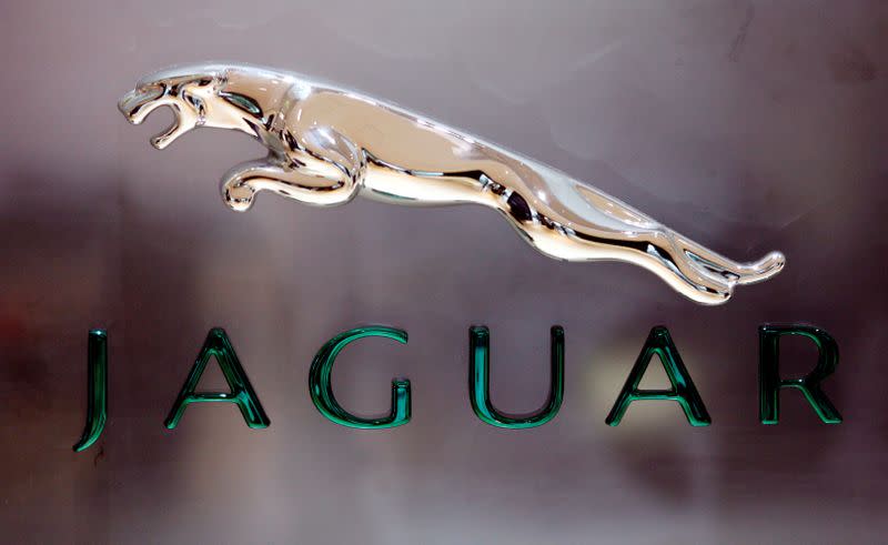 FILE PHOTO: The Jaguar logo is pictured at a Jaguar Landrover showroom in Mumbai