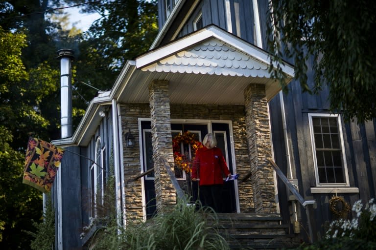 Jess Morgan, 69, also knocking on doors near Wilkes-Barre, Pennsylvania for Republicans, ahead of the US midterm elections