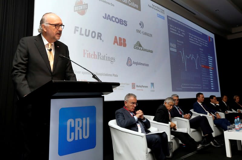 FILE PHOTO: Chilean Mining Minister Baldo Prokurica, speaks during the CRU's World Copper Conference in Santiago