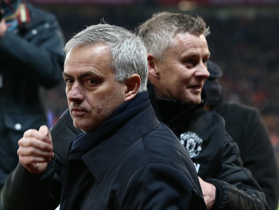 Jose Mourinho and Ole Gunnar Solskjaer (Manchester United via Getty Imag)