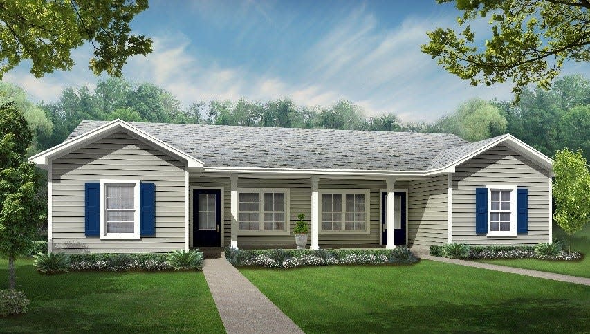 A rendering of a duplex to be built by the Gainesville Housing Authority and its development corporation.