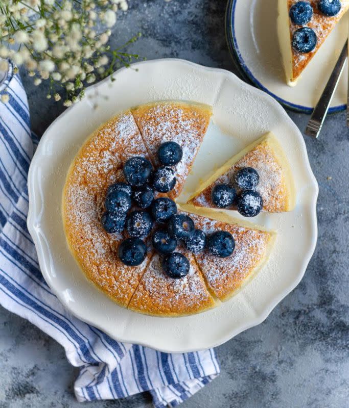 <p>Tasha's Artisan Foods</p><p>Described as airy like cotton. This cheesecake is much lighter and more delicate than traditional New York Cheesecake.</p><p><strong>Get the recipe: <a href="https://www.tashasartisanfoods.com/blog/japanese-cheesecake" rel="nofollow noopener" target="_blank" data-ylk="slk:Japanese Cheesecake;elm:context_link;itc:0;sec:content-canvas" class="link rapid-noclick-resp">Japanese Cheesecake</a></strong></p>