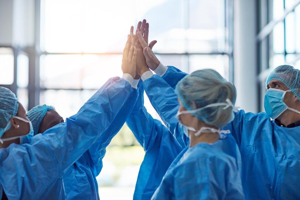 "Hooray for medical breakthroughs!" – the people in the photo, maybe.