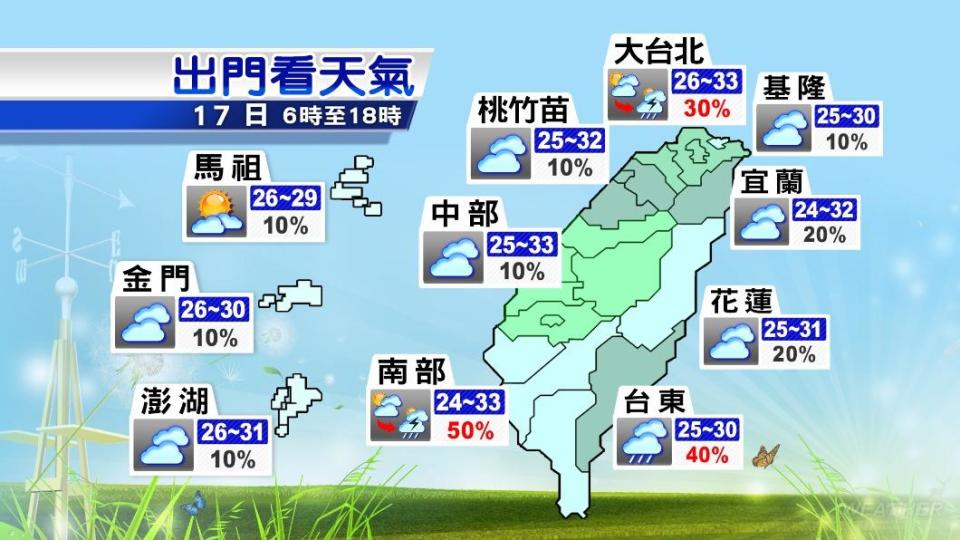 各地天氣預報。（圖／TVBS）