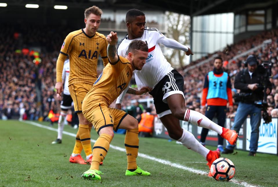 <p>Eriksen and Trippier team up on 16-year-old Sessegnon </p>