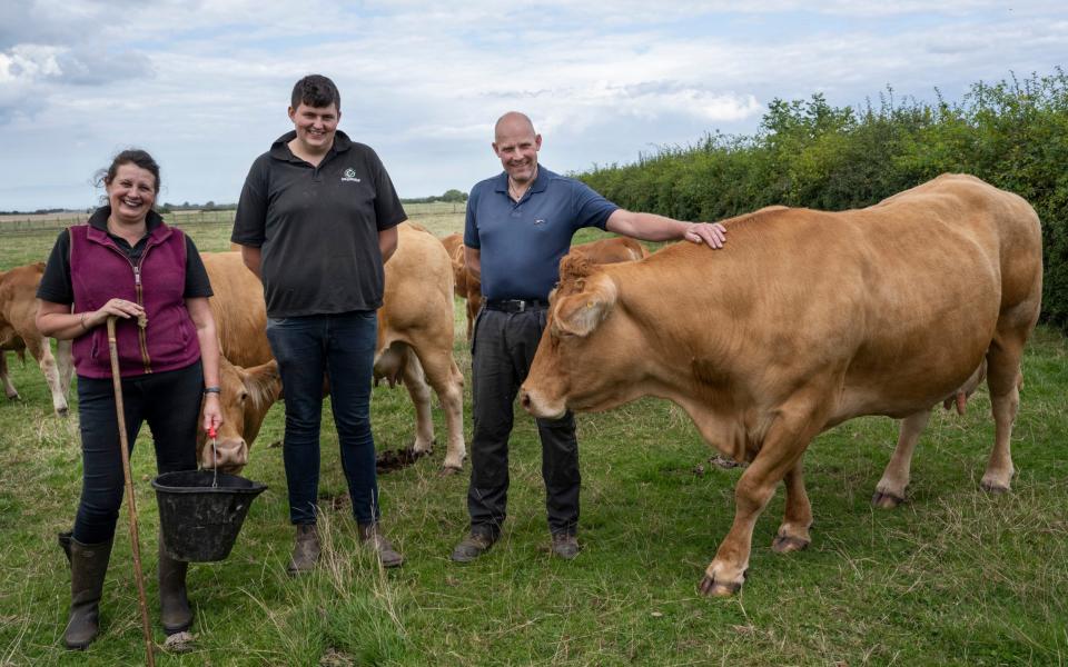 Office for National Statistics recently revealed that only 6 per cent of farmers in the UK are below the age of 34 like Billy Billings (centre)