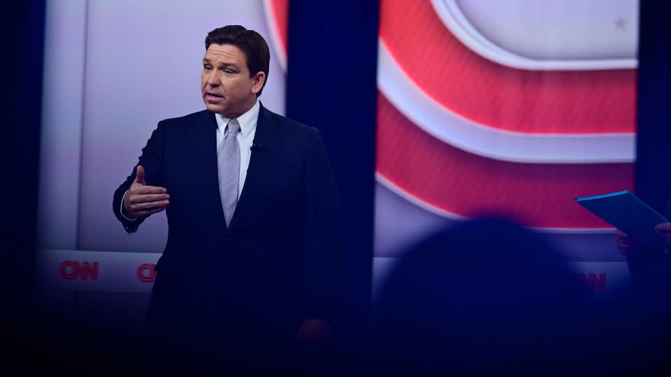 DeSantis answers a question during the town hall in New Hampshire on January 16, 2024. - Will Lanzoni/CNN