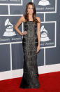 <b>Allison Williams </b><br><br>The Girls actress looked sophisticated in a gunmetal grey Kaufmanfranco gown.