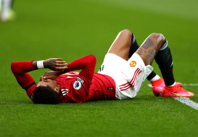 Marcus Rashford has been in discomfort this month