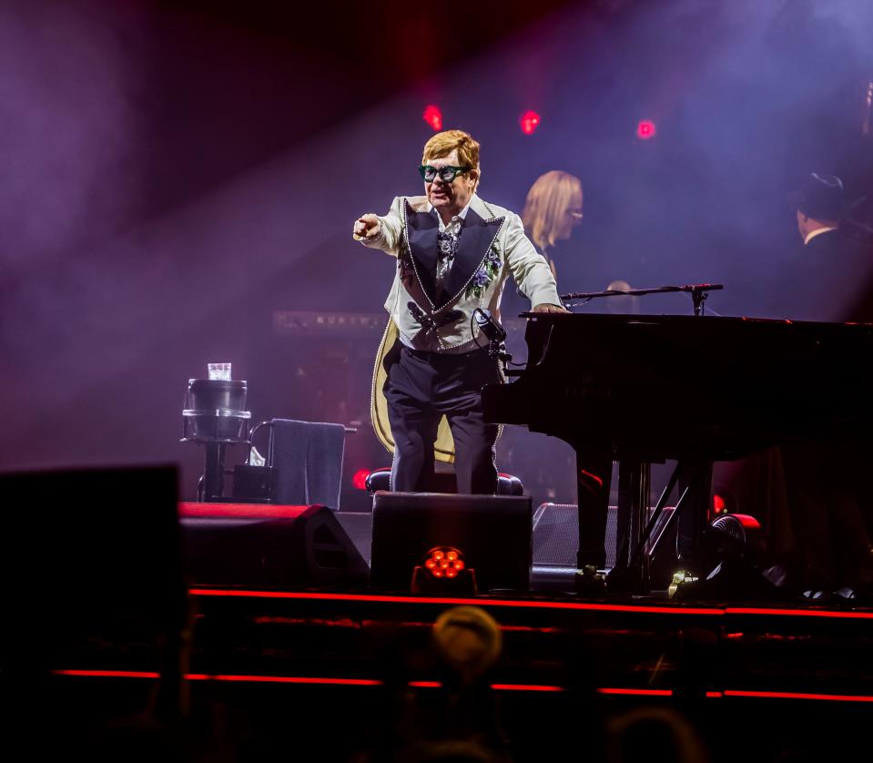 Elton John performs at Nissan Stadium Sunday, Oct 2, 2022; Nashville, TN, USA;  Mandatory Credit: Alan Poizner-The Tennessean