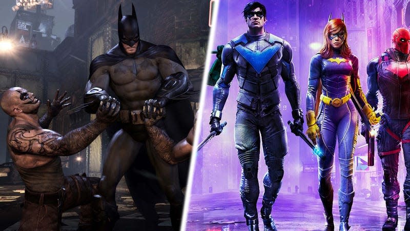 An image shows Batman, Batgirl, Nightwing standing together. 