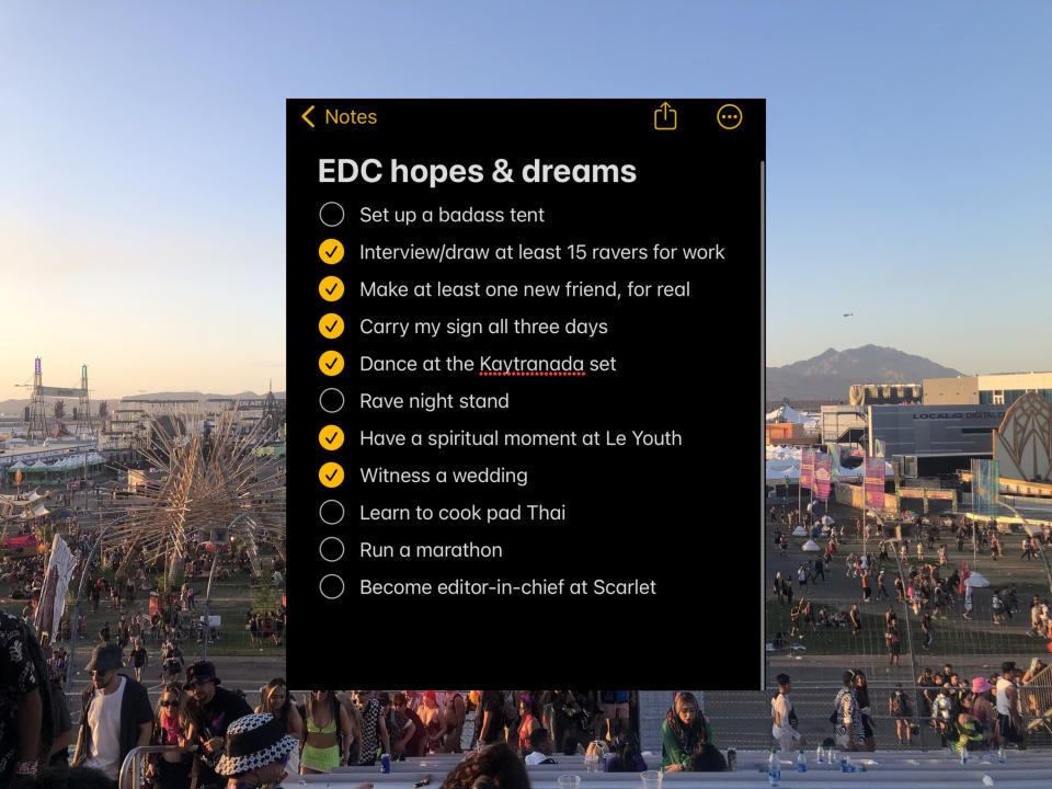 edc in the back with an insert of the author's hopes and dreams for his edc 2023 experience