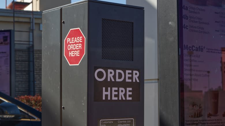 Speaker box at a drive-thru