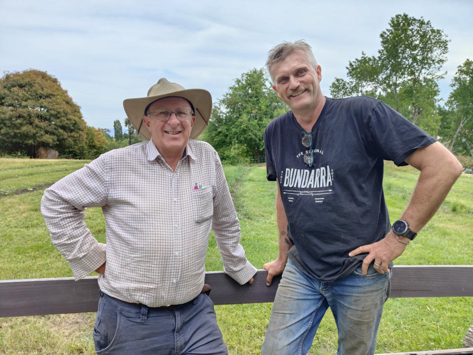 Launceston Historical Socieity convener John Dent (left) and Southern Archaeology archaeologist Darren Watton. Source: Launceston Historical Society