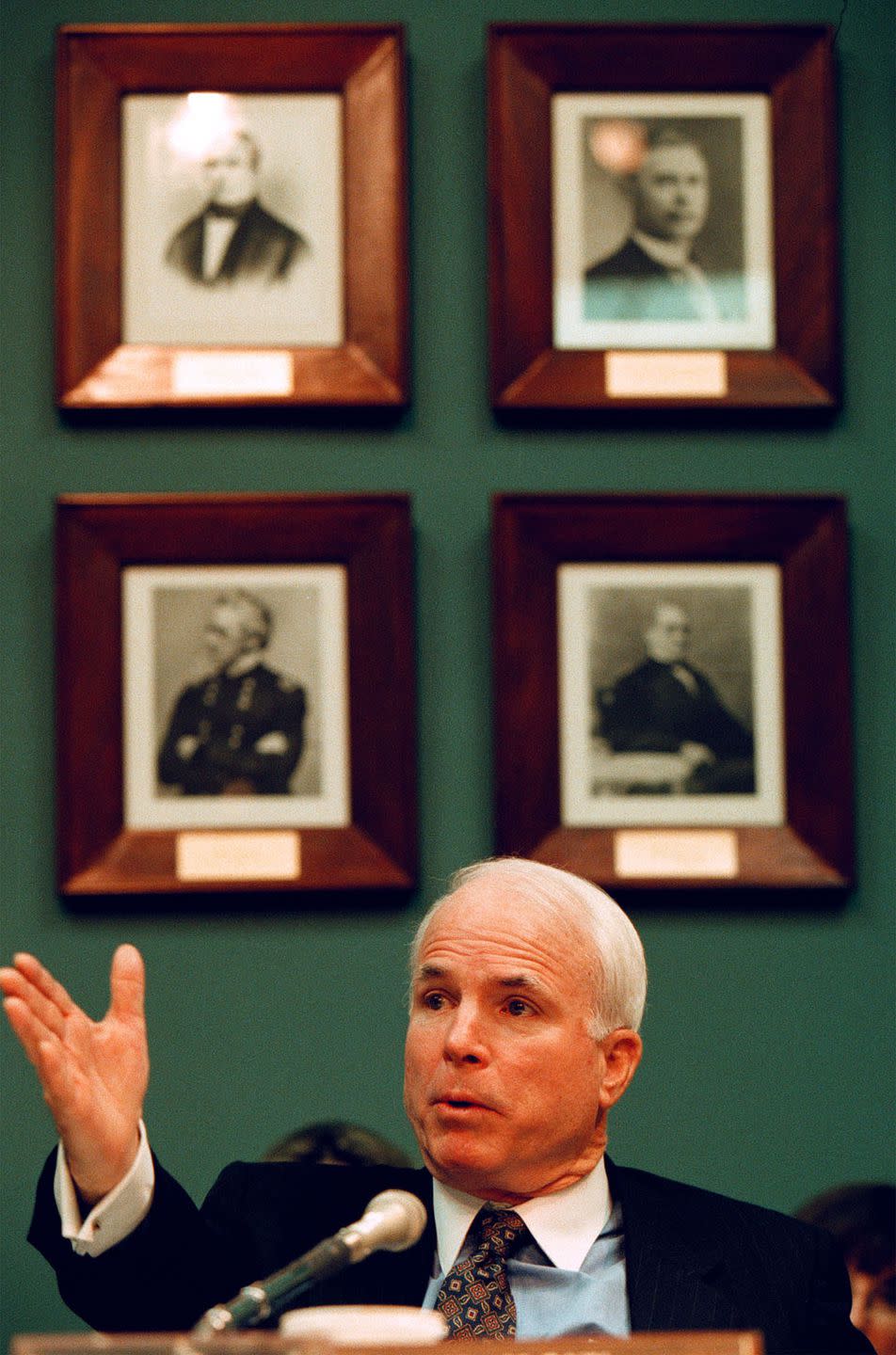 <p>McCain chairs a Senate Commerce Committee meeting in 1999. </p>