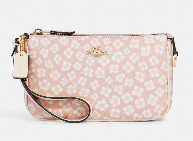 Coach Outlet Mini Skinny Id Case With Graphic Ditsy Floral Print in Pink