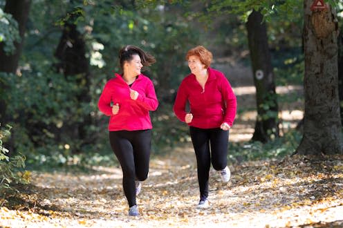 <span class="caption">Exercise is actually very good for the joints.</span> <span class="attribution"><a class="link " href="https://www.shutterstock.com/image-photo/mother-daughter-wearing-sportswear-running-forest-1204430626" rel="nofollow noopener" target="_blank" data-ylk="slk:Fotokostic/ Shutterstock;elm:context_link;itc:0;sec:content-canvas">Fotokostic/ Shutterstock</a></span>