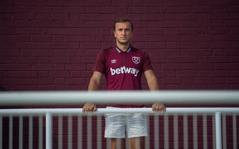 Mark Noble at West Ham's training ground - Credit: JULIAN SIMMONDS FOR THE TELEGRAPH