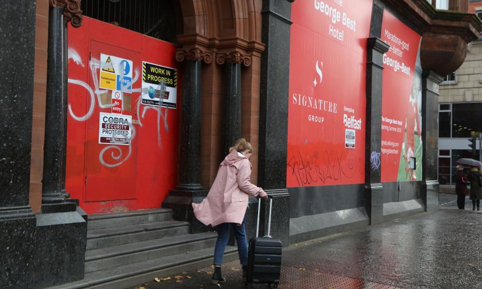 <span>The George Best Hotel in Belfast, owned by Signature Group, never opened.</span><span>Photograph: Richard Gardner/REX/Shutterstock</span>