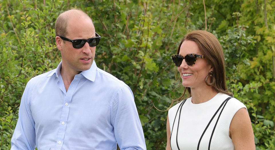 Duchess of Cambridge supports Prince William as he joined in the charity polo match on Wednesday. (Getty Images)