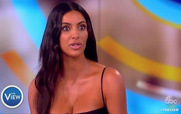 Kimmy K blames people for digitally altering images to make them look worse than they were in real life. Source: The View/ABC