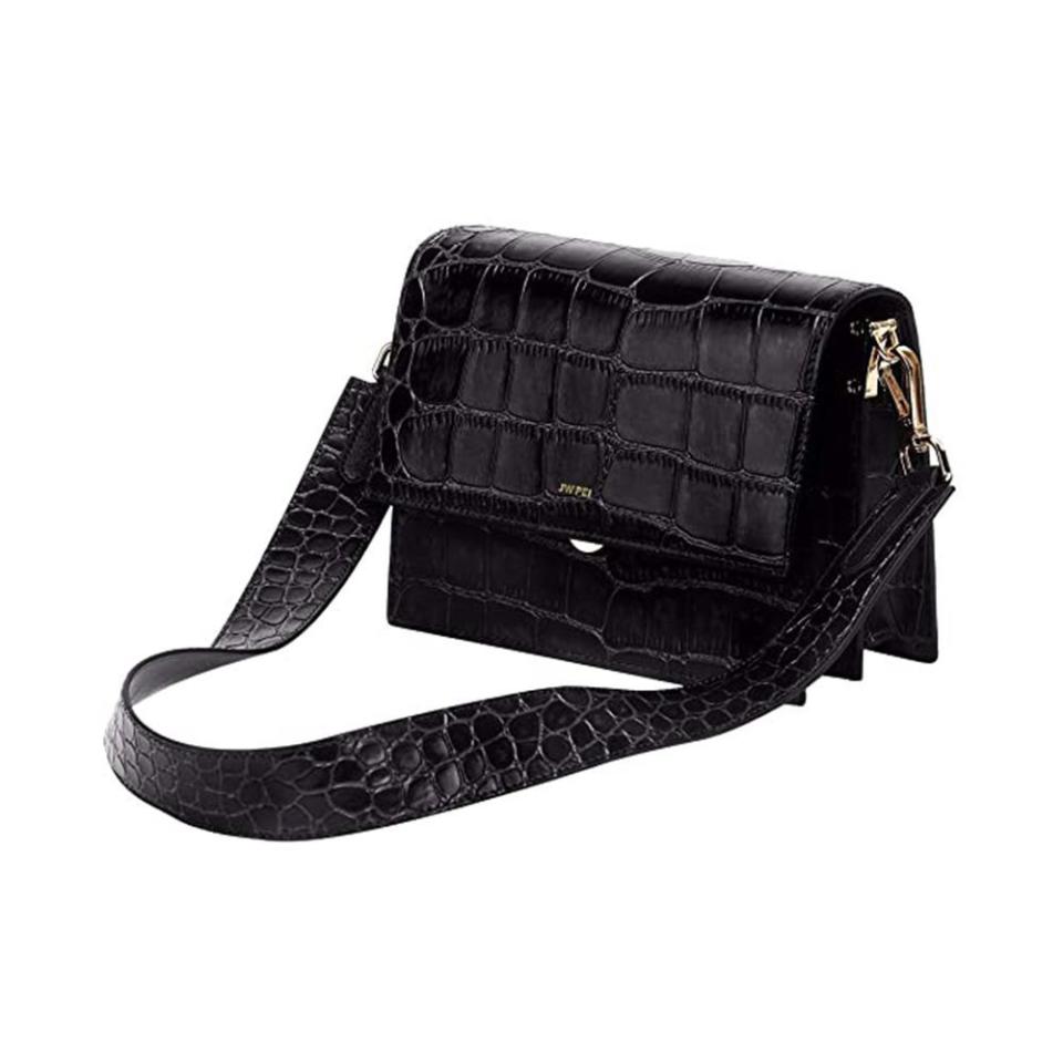 12) JW PEI Vegan Croc-Effect Crossbody Bag