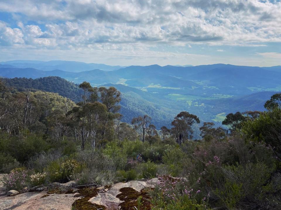 The views from Mount Buffalo on day one of the author's four-day hike.