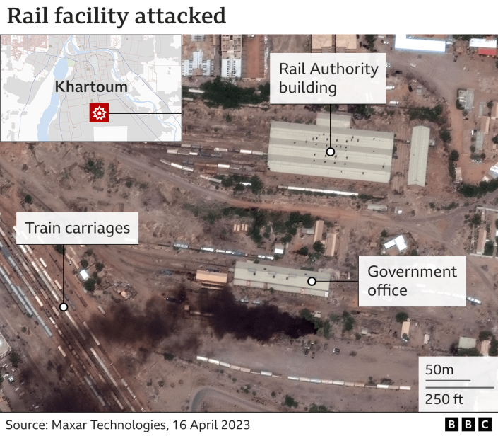 Satellite image of rail site