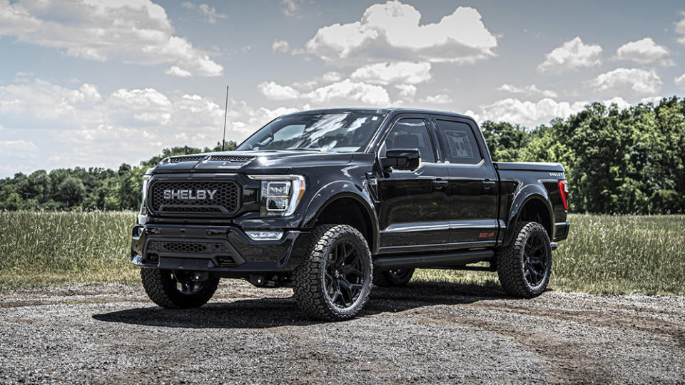 A front 3/4 view of the 2023 Ford F-150 Carroll Shelby Centennial Edition