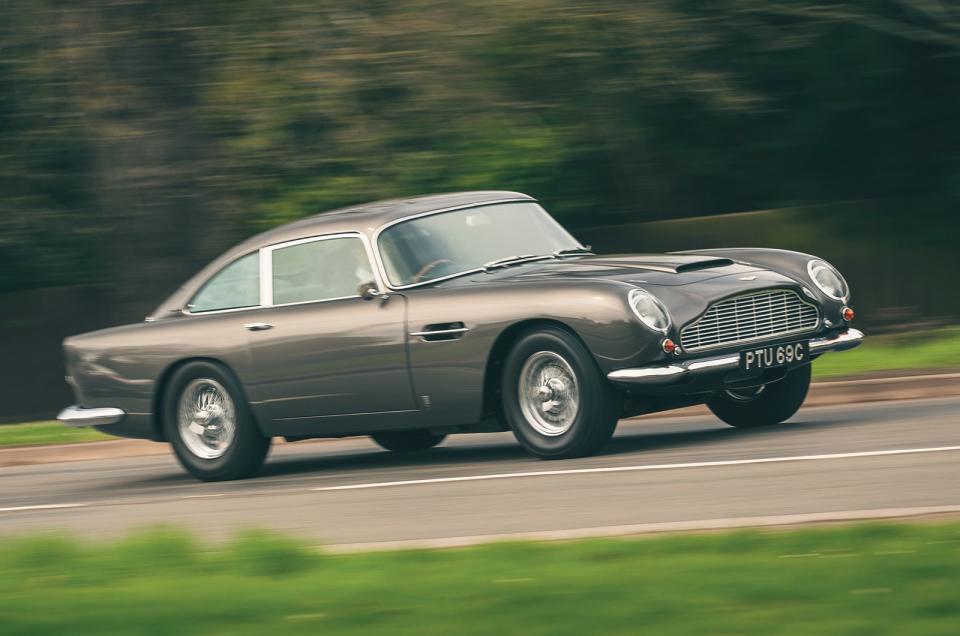 <p>Shaken, not stirred – need we say anymore? The DB5 is often billed as the “most famous car in the world”. It was stunning in every way, but when mated with browning machine guns, battering rams, smoke screens and other<strong> gadgets </strong>for James Bond Goldfinger, people fell head over heels.</p><p>The DB4 sold well, but Aston Martin needed something new to keep up with strong competition. The DB5 was soon born, and many flocked to see it. Celebrities threw their cash at Aston Martin to get one of the <strong>1022 </strong>cars on offer. Overall, there were<strong> 887 </strong>coupes, <strong>123</strong> convertibles and <strong>12</strong> bespoke shooting brakes made.</p>