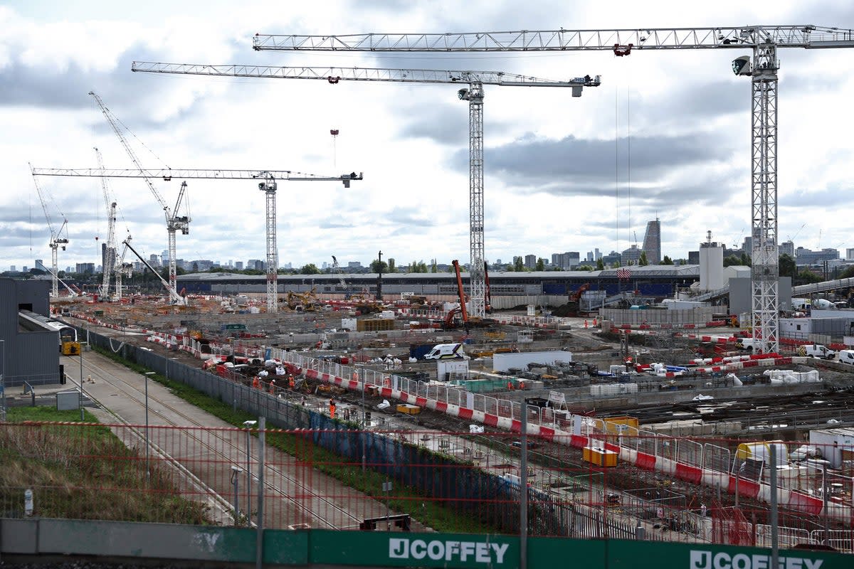 The Old Oak Common Station construction site for the HS2 railway project, pictured in September (AFP via Getty Images)