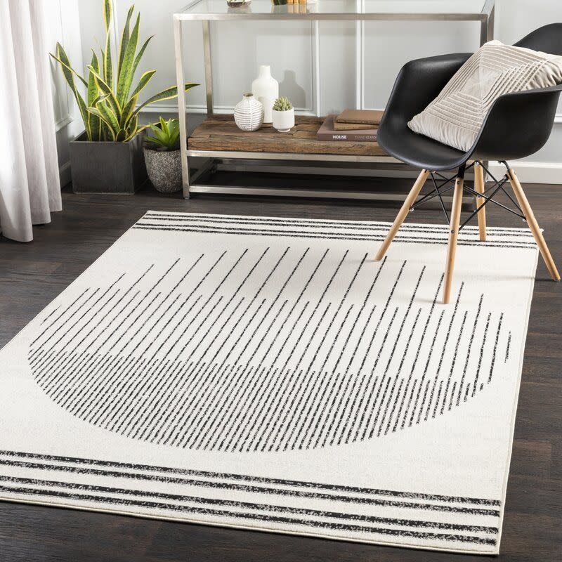 61) Corum Abstract Black/Ivory Area Rug