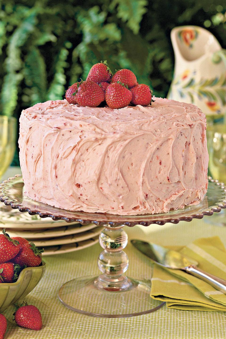 Triple-Decker Strawberry Cake