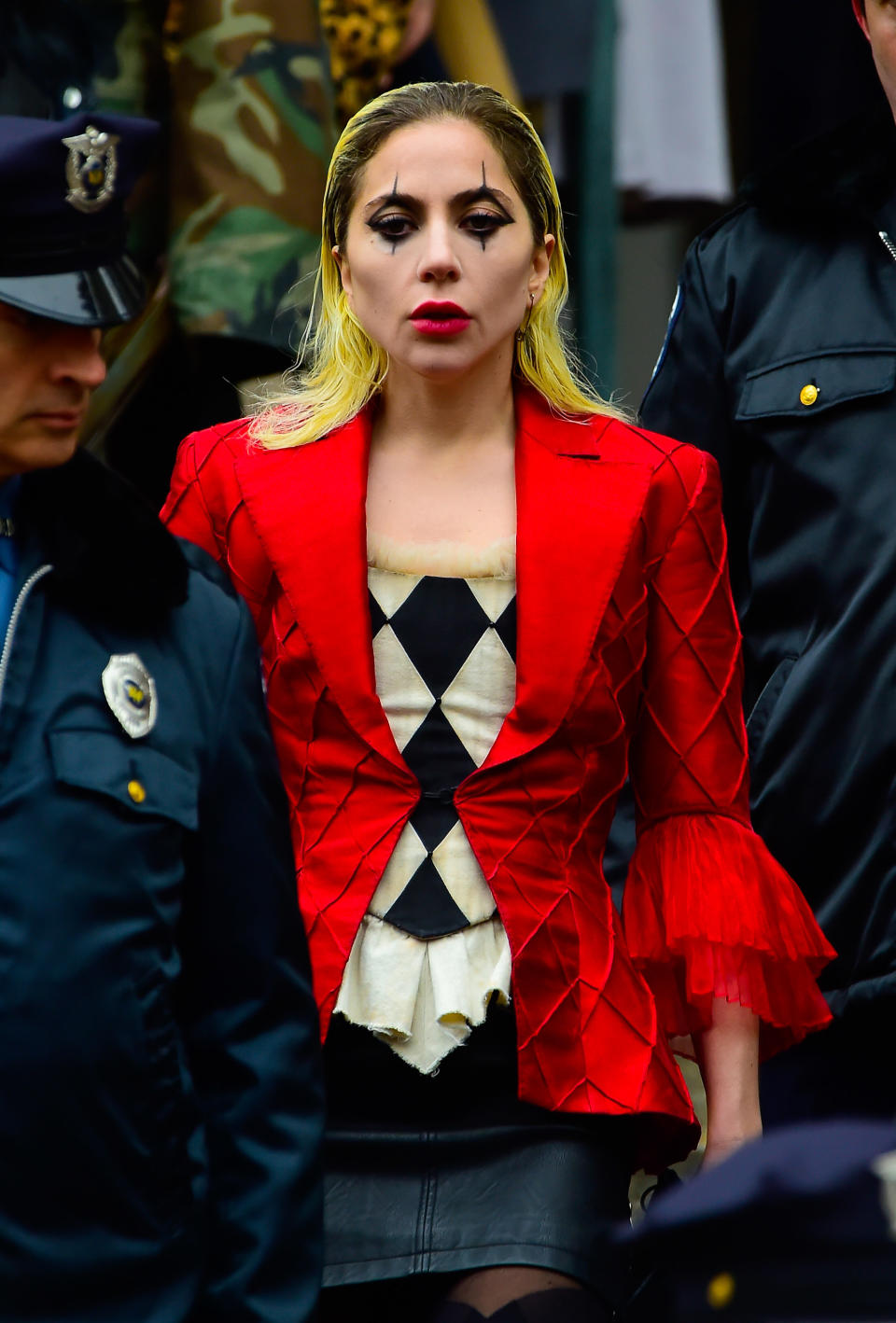 lady with harley makeup and costume