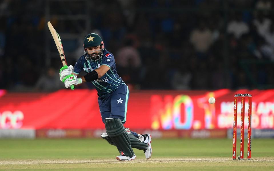 Mohammad Rizwan scampers a single  - Alex Davidson/Getty Images