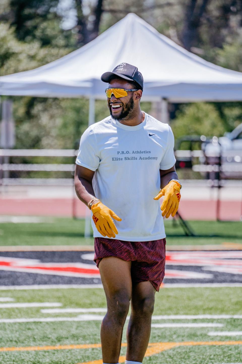 New England Patriots wide receiver Juju Smith-Schuster visited Redding to help coach the Elite Skills Academy Camp at Foothill High School presented by P.R.O Athletics on Saturday, July 1, 2023.