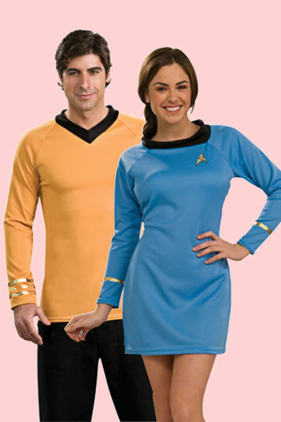 <p>Beam us up, Scotty. Join the Starfleet with a pair of iconic sci-fi costumes worthy of a spot on the Enterprise.</p><p><a class="link " href="https://www.halloweenexpress.com/adult-classic-star-trek-costume/" rel="nofollow noopener" target="_blank" data-ylk="slk:SHOP YELLOW 'STAR TREK' COSTUME;elm:context_link;itc:0;sec:content-canvas">SHOP YELLOW 'STAR TREK' COSTUME</a></p><p> <a class="link " href="https://www.halloweenexpress.com/womens-blue-star-trek-costume/" rel="nofollow noopener" target="_blank" data-ylk="slk:SHOP BLUE 'STAR TREK' COSTUME;elm:context_link;itc:0;sec:content-canvas">SHOP BLUE 'STAR TREK' COSTUME</a> </p>