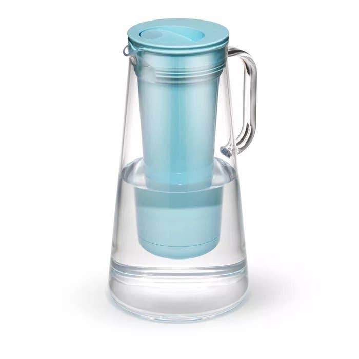 The LifeStraw Home 7-Cup Water Filter Pitcher reduces the amount of lead, mercury, PFAS, chlorine, herbicides, pesticides, dirt, sand and cloudiness in water while retaining essential minerals like magnesium and potassium. It’s said to make your water taste better and the sleek hand-blown borosilicate glass pitcher will look great on your countertop or in your fridge. The pitcher comes in three neutral shades: aqua, gray and white. In addition to helping reduce your single-plastic use, your purchase will also provide a child with a year of safe water.You can buy the water filter pitcher from Target for around $45. 