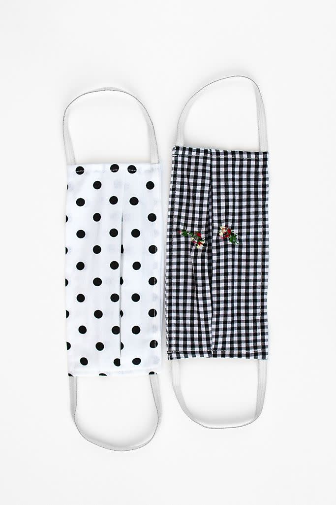 Amadi Printed Reusable Ear Loop Face Masks, Set of 2. Image via Anthropologie.