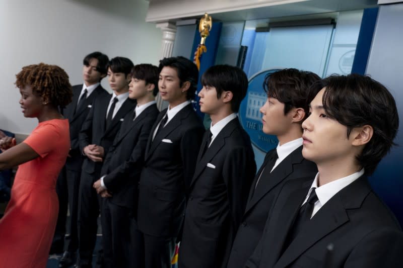 5月31日，南韓天團防彈少年團（BTS）受美國總統拜登之邀現身白宮。（AP）
